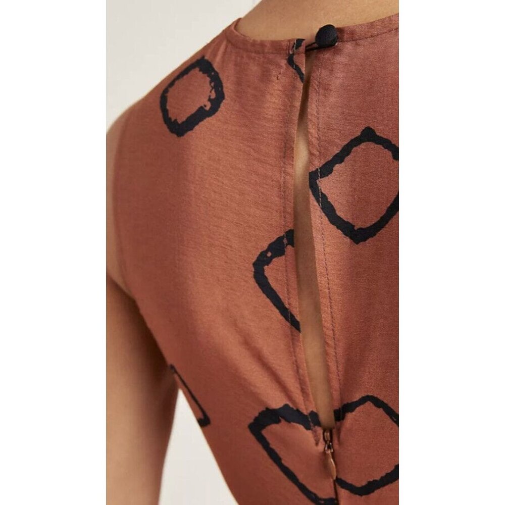 Anthropologie Eva Franco Wide Leg Faith Jumpsuit with Brown Dot NWT - Picture 4 of 6